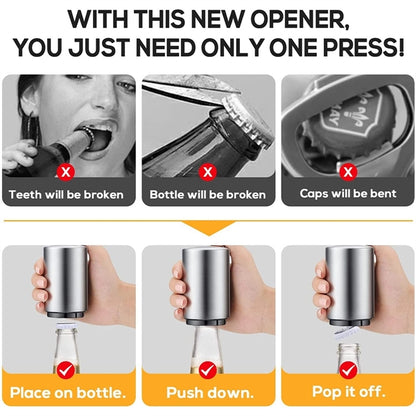 Stainless Steel Automatic Bottle Opener