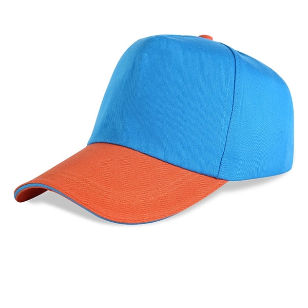 Structured Two-tone 5 Panel Sandwich bill Cap w/ Hook & Loop