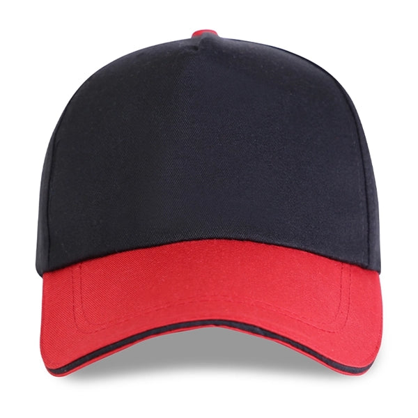 Structured Two-tone 5 Panel Sandwich bill Cap w/ Hook & Loop