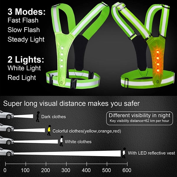 LED Reflective Running Vest