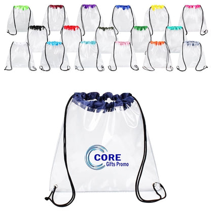 Clear Vinyl Stadium Compliant Cinch Pack Backpack