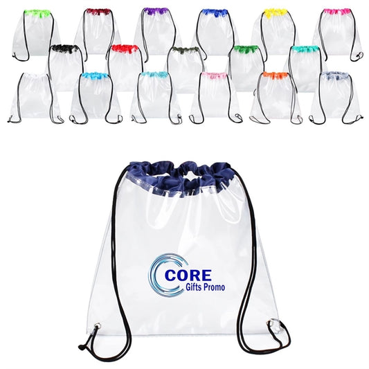 Clear Vinyl Stadium Compliant Cinch Pack Backpack