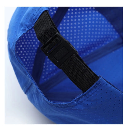 Quick Dry Polyester Structured 6 Panel Cap w/ Plastic Buckle