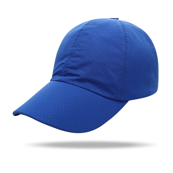 Quick Dry Polyester Structured 6 Panel Cap w/ Plastic Buckle