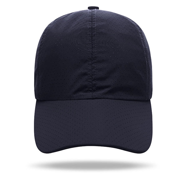 Quick Dry Polyester Structured 6 Panel Cap w/ Plastic Buckle