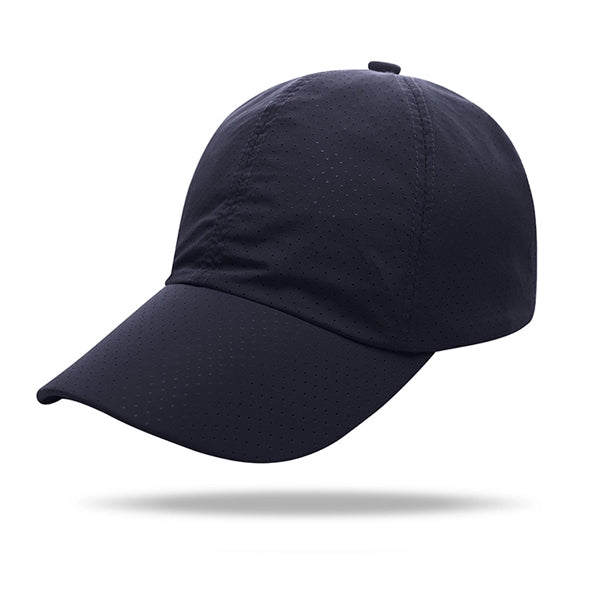 Quick Dry Polyester Structured 6 Panel Cap w/ Plastic Buckle
