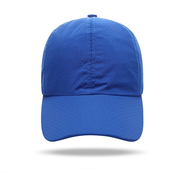 Quick Dry Polyester Structured 6 Panel Cap w/ Plastic Buckle