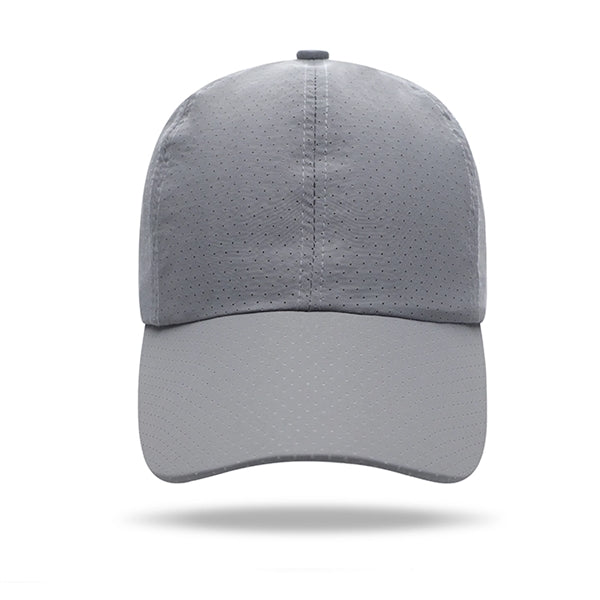 Quick Dry Polyester Structured 6 Panel Cap w/ Plastic Buckle