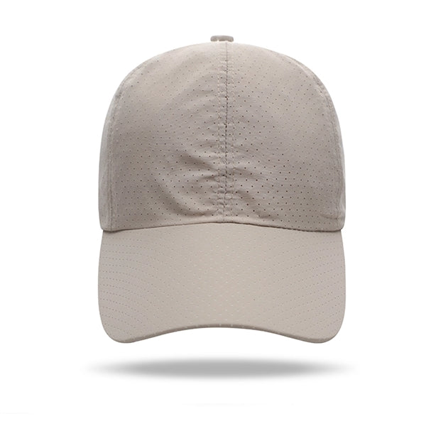 Quick Dry Polyester Structured 6 Panel Cap w/ Plastic Buckle
