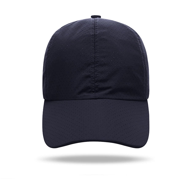 Quick Dry Polyester Structured 6 Panel Cap w/ Plastic Buckle