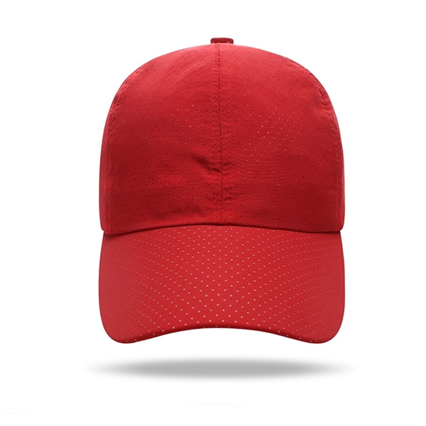 Quick Dry Polyester Structured 6 Panel Cap w/ Plastic Buckle