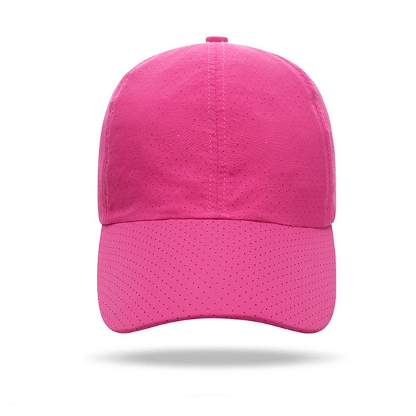 Quick Dry Polyester Structured 6 Panel Cap w/ Plastic Buckle