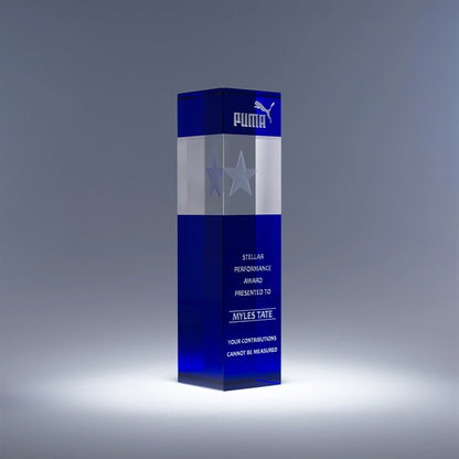 Star Tower Color Optic Crystal Award