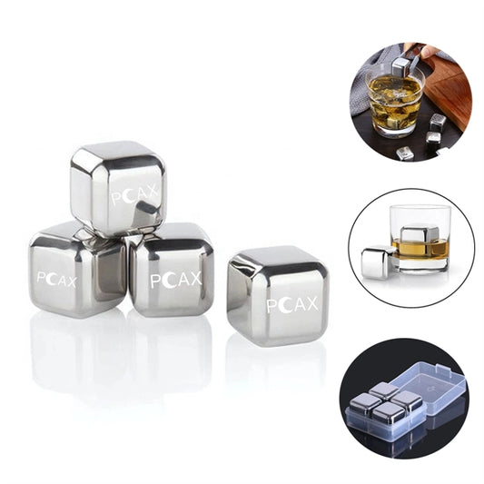 4 Pack Stainless Steel Whiskey Ice Cubes
