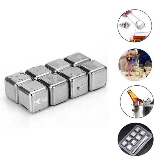 8 Pack Stainless Steel Whiskey Ice Cubes