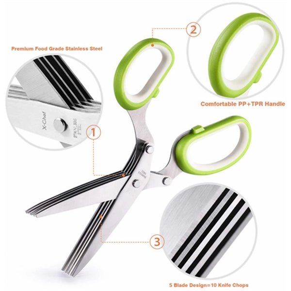 Multipurpose 5 Blade Kitchen Herb Shears