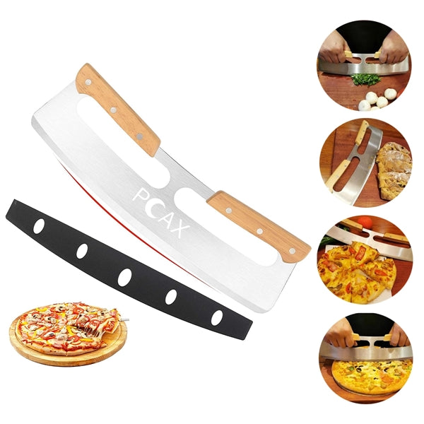 Double-Handle Pizza Cutter With Protector Cover