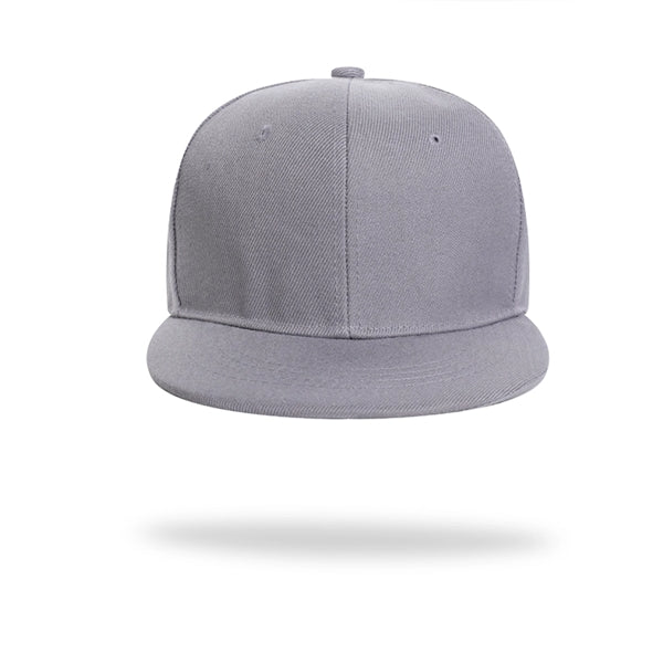 Structured 6 Panel Custom Flat Bill Caps w/ Plastic Snapback