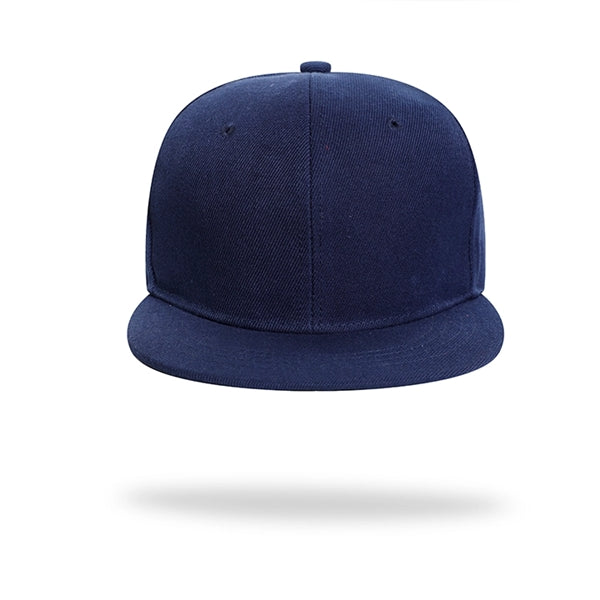 Structured 6 Panel Custom Flat Bill Caps w/ Plastic Snapback