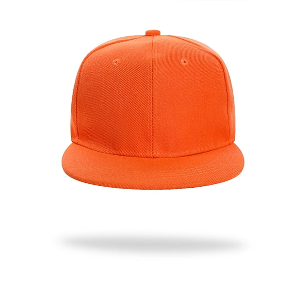 Structured 6 Panel Custom Flat Bill Caps w/ Plastic Snapback