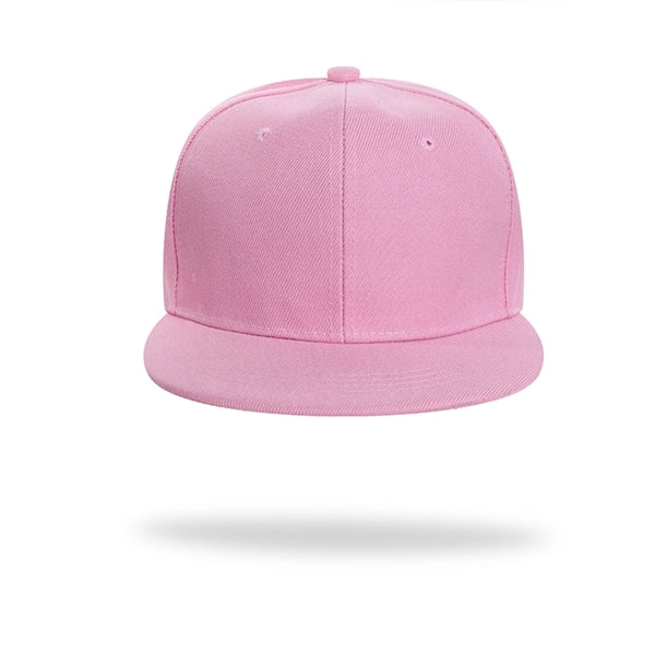 Structured 6 Panel Custom Flat Bill Caps w/ Plastic Snapback