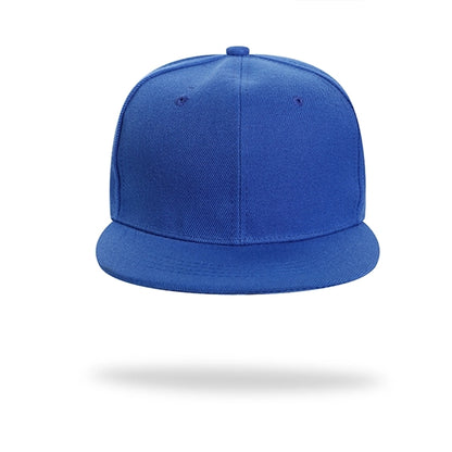Structured 6 Panel Custom Flat Bill Caps w/ Plastic Snapback