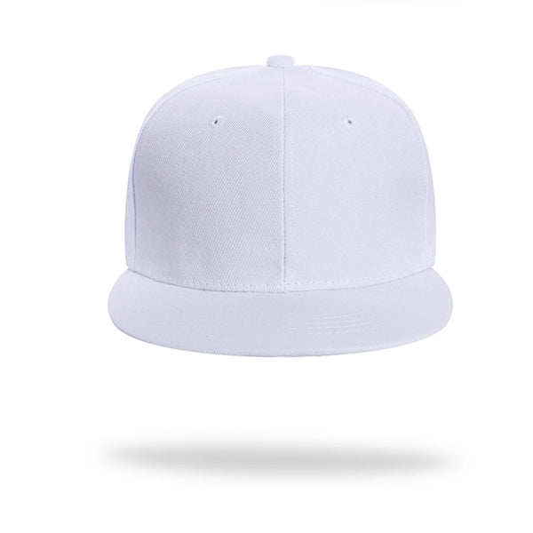 Structured 6 Panel Custom Flat Bill Caps w/ Plastic Snapback
