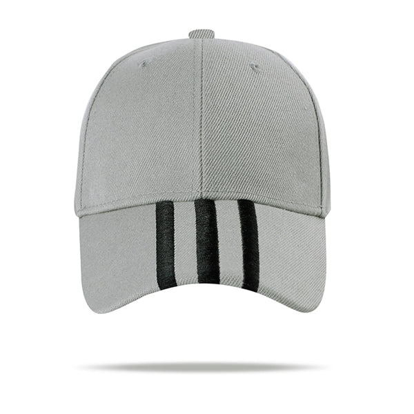 100% Cotton Full Color Mid-Striped Caps w/ Single Buckle