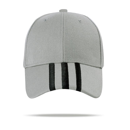 100% Cotton Full Color Mid-Striped Caps w/ Single Buckle