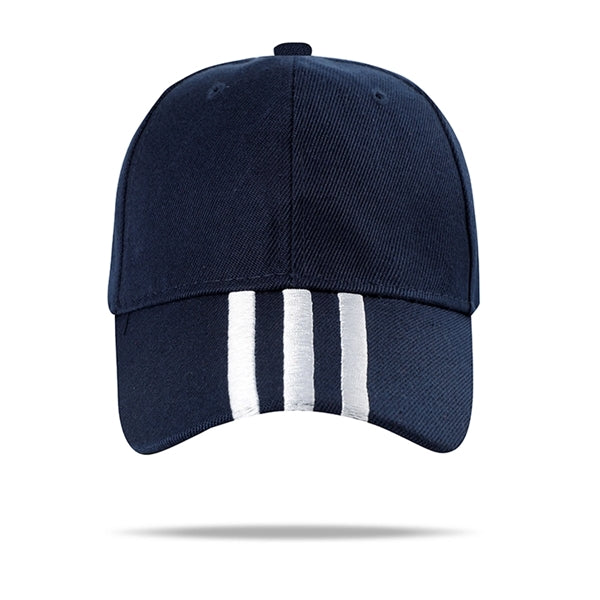 100% Cotton Full Color Mid-Striped Caps w/ Single Buckle