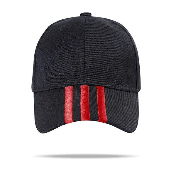 100% Cotton Full Color Mid-Striped Caps w/ Single Buckle