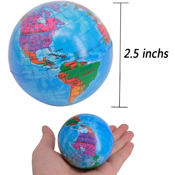 2.5" Printed Globe Squeeze Stress Ball
