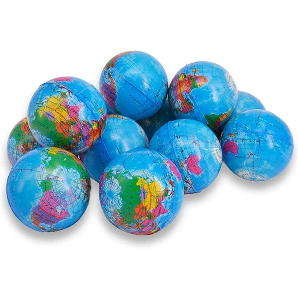 2.5" Printed Globe Squeeze Stress Ball