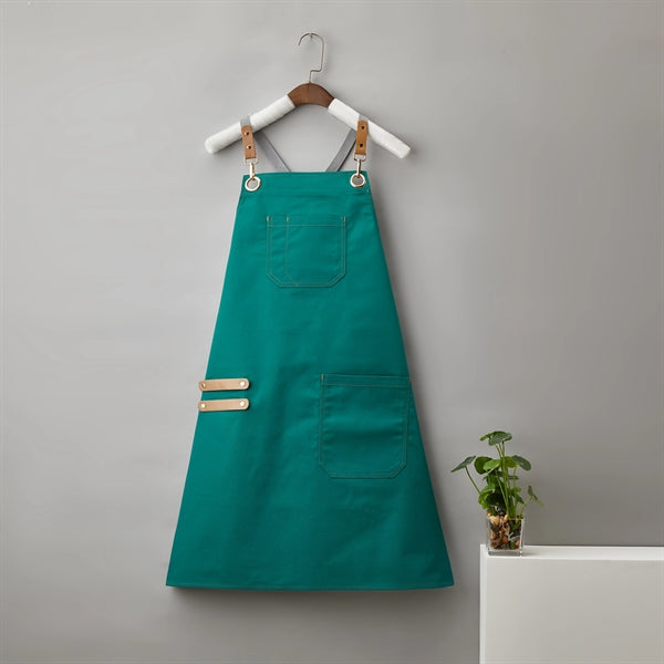14 oz Canvas Kitchen Apron w/ Detachable Strap & Pockets