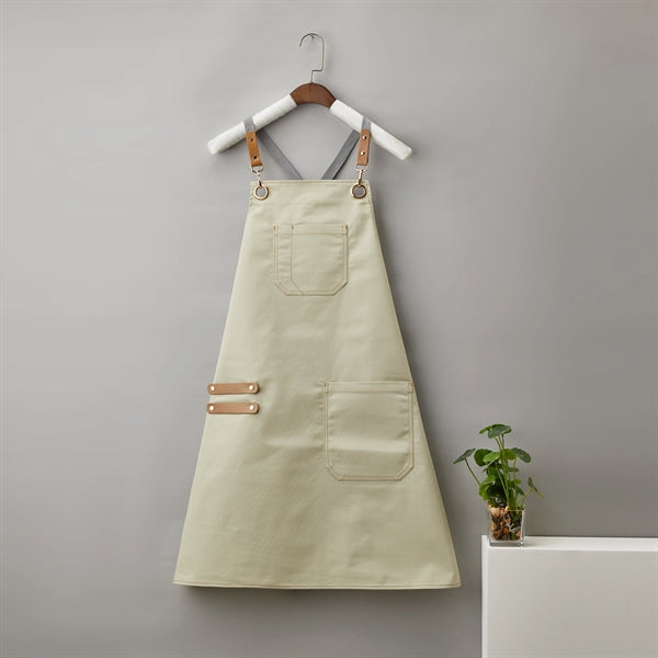 14 oz Canvas Kitchen Apron w/ Detachable Strap & Pockets