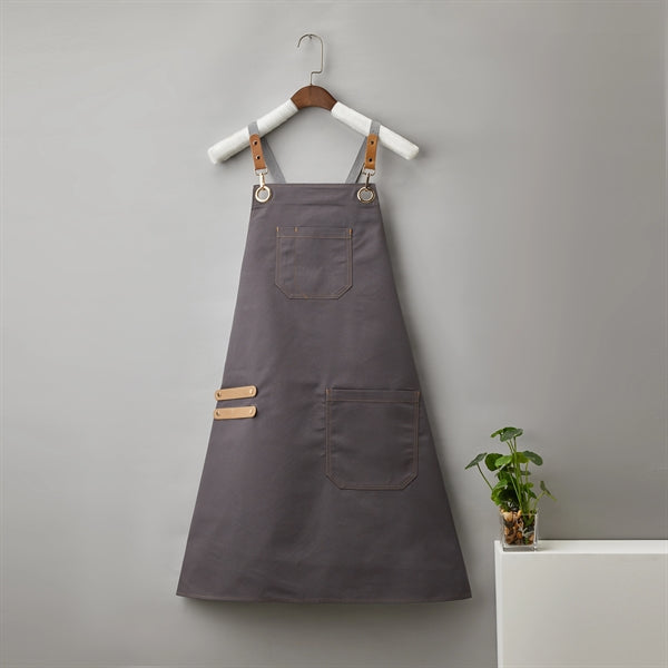 14 oz Canvas Kitchen Apron w/ Detachable Strap & Pockets