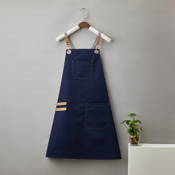 14 oz Canvas Kitchen Apron w/ Detachable Strap & Pockets