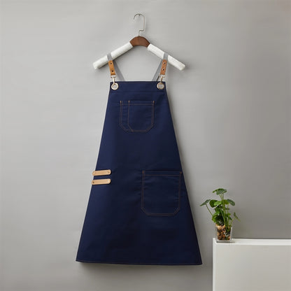 14 oz Canvas Kitchen Apron w/ Detachable Strap & Pockets