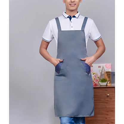 14 oz Thick Canvas Kitchen Apron w/ Cross Straps & 3 Pockets