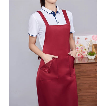 14 oz Thick Canvas Kitchen Apron w/ Cross Straps & 3 Pockets