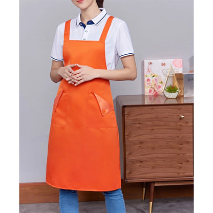 14 oz Thick Canvas Kitchen Apron w/ Cross Straps & 3 Pockets