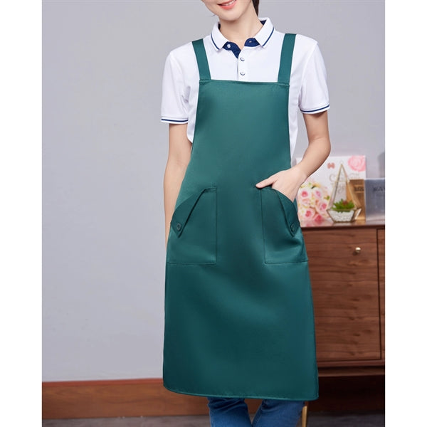 14 oz Thick Canvas Kitchen Apron w/ Cross Straps & 3 Pockets