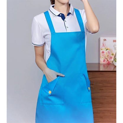 14 oz Thick Canvas Kitchen Apron w/ Cross Straps & 3 Pockets