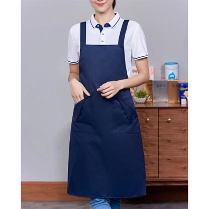 14 oz Thick Canvas Kitchen Apron w/ Cross Straps & 3 Pockets