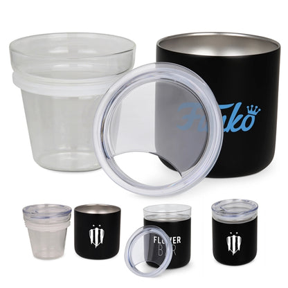 Glasgow 10 oz Double-Wall Stainless Tumbler w/ Glass Insert