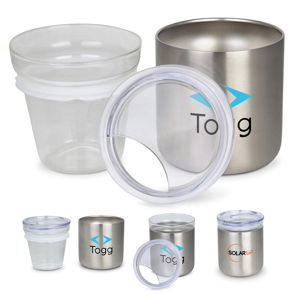 Glasgow 10 oz Double-Wall Stainless Tumbler w/ Glass Insert