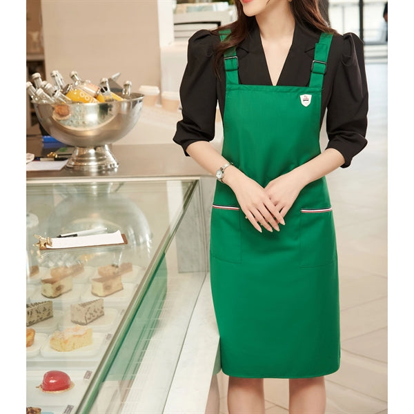 12 oz. Serge Kitchen Apron w/ Shoulder strap & 2 pockets