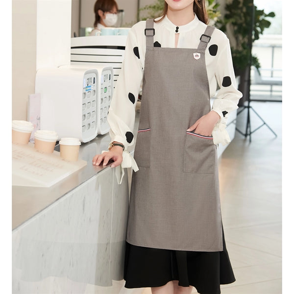 12 oz. Serge Kitchen Apron w/ Shoulder strap & 2 pockets