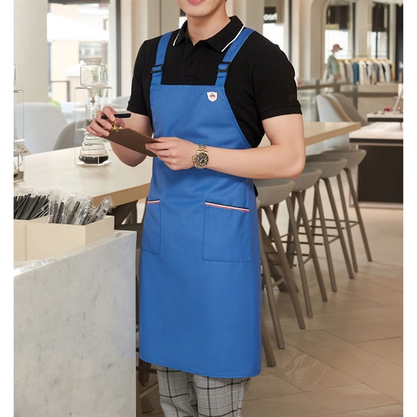 12 oz. Serge Kitchen Apron w/ Shoulder strap & 2 pockets
