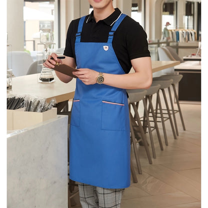 12 oz. Serge Kitchen Apron w/ Shoulder strap & 2 pockets